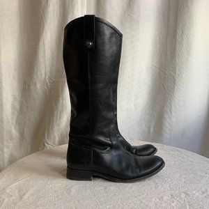 Frye Melissa Button Boot Black Leather Size 8